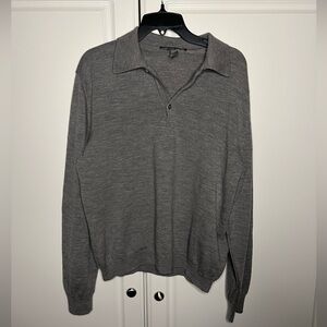 Saks Fifth Avenue 100% Extra Fine Merino Wool Polo Sweater